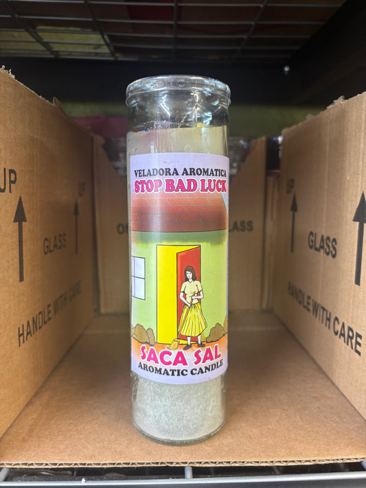 Veladora Preparada Saca Sal/Stop Bad Luck