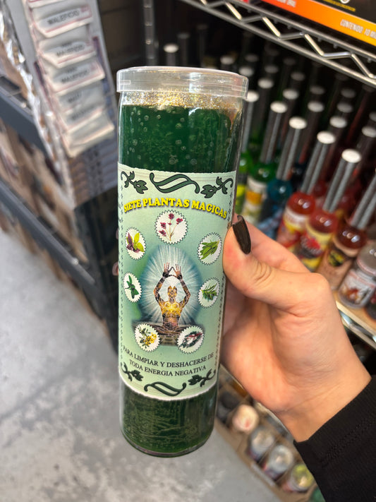 Veladora Preparada Siete Plantas Mágicas